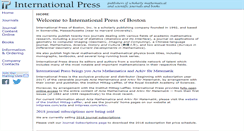 Desktop Screenshot of intlpress.com